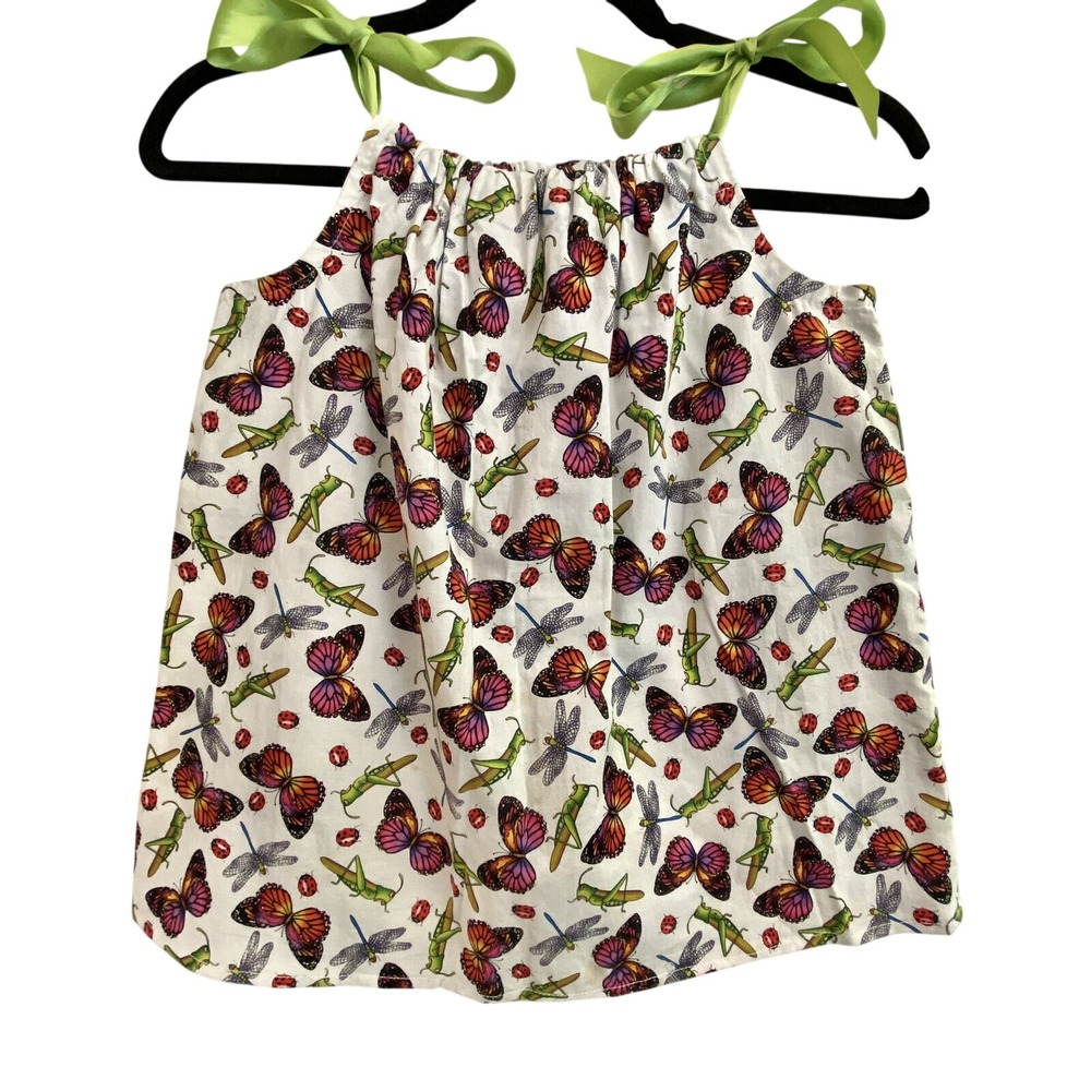 Handmade‎ Novelty Print Cotton Halter Top Butterfly Dragonfly Ladybug